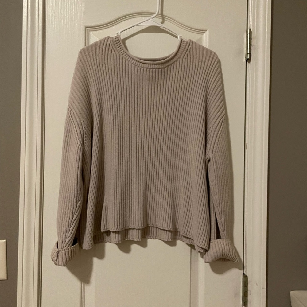 Express Grey Ribbed Sweater